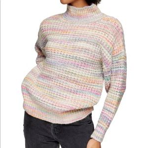 Topshop Space Dye chunky turtleneck sweater